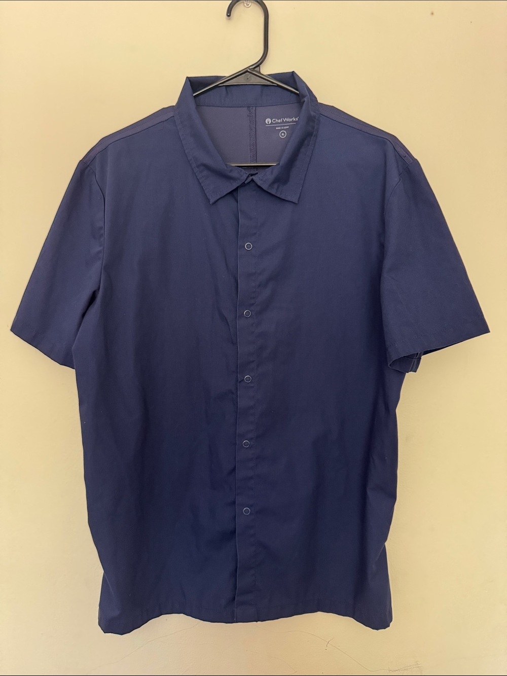 Chef Works Men's Short-Sleeve Navy Work Shirt